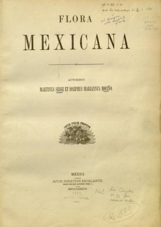 Title page from "Flora Mexicana."